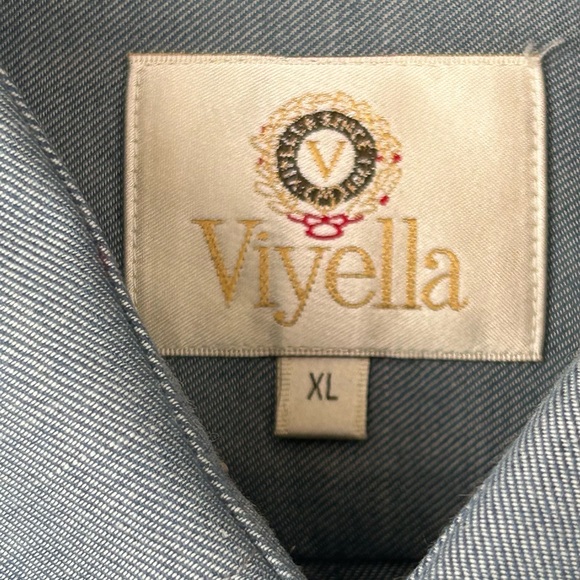 Viyella Men’s Button Down Shirt Made in USA Long Sleeves Blue Size XL - Picture 6 of 10